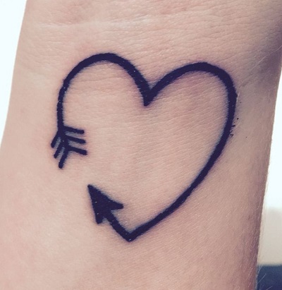 Heart Symbol Bow Arrow Tattoo