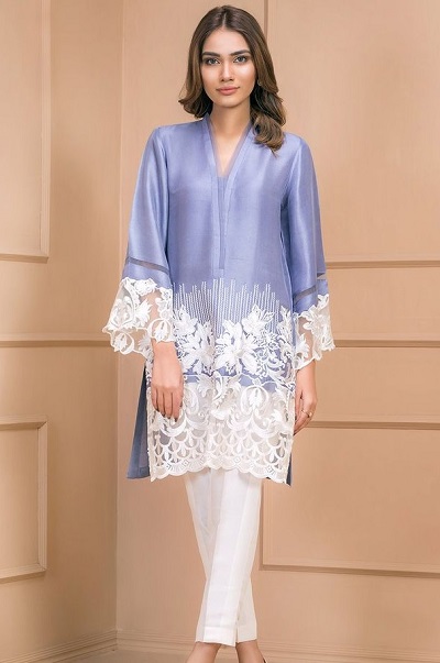 Lace and Cotton Silk Party Wear Kurta