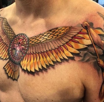 Mayan Inspired Angel Tattoo For Men