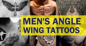 Men angle wing tattoo designs