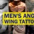 Men angle wing tattoo designs
