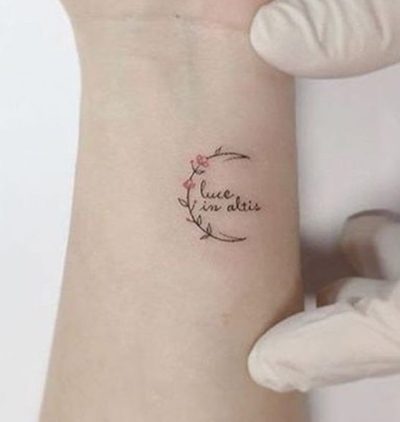 Quote Floral Wrist tattoo