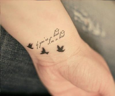 Quote And Birds Tattoo Design