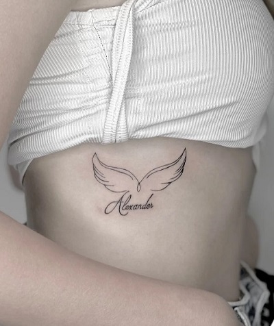 Rib Cage Angel Wings Tattoo