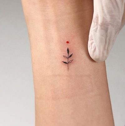 Simple floral Wrist tattoo