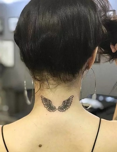 Simple pair of Angel wing tattoos