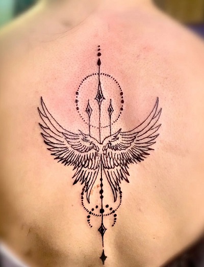 Tribal Angel wing tattoo design