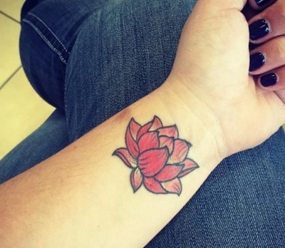 Water Colored Lotus Tattoo