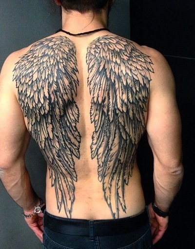 Full Back Angel Tattoo Pattern
