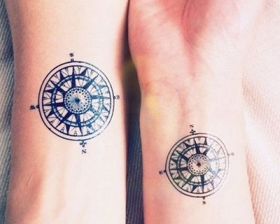 Magnetic Compass Tattoo