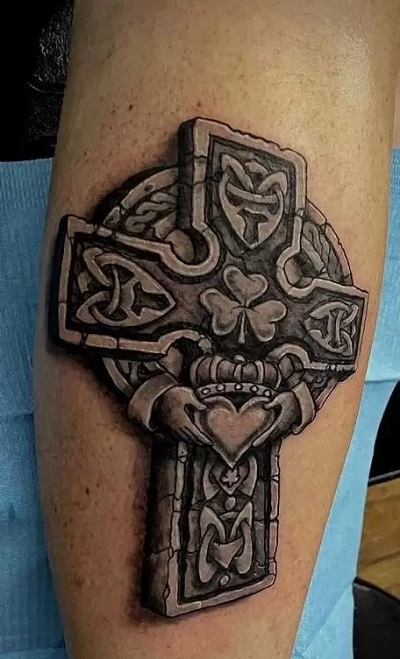 3D Celtic Cross Tattoo