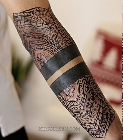 Architectural Forearm Band Tattoo