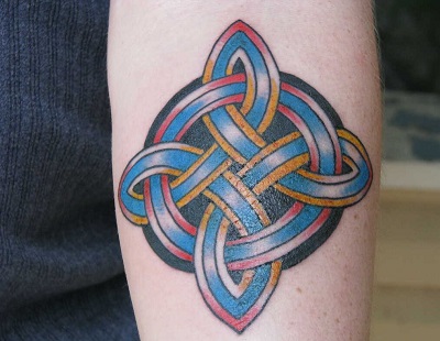 Colored Celtic Knot tattoo