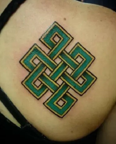 Colored Female Celtic Tattoo