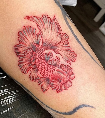 Red Koi Fish Tattoo