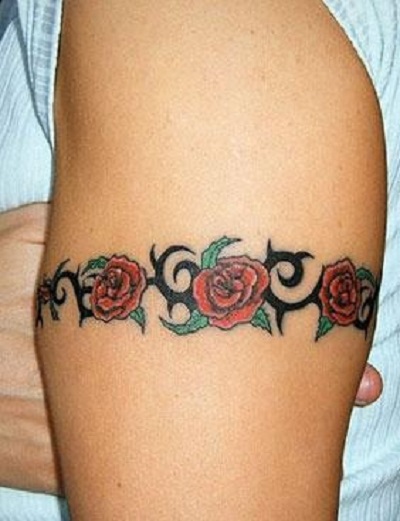 Rose and Thorns Armband Tattoo