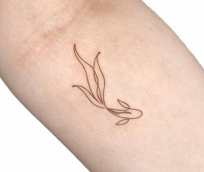 Simple Wrist Koi Fish Tattoo