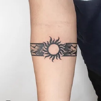 Sun Pattern Armband Tattoo