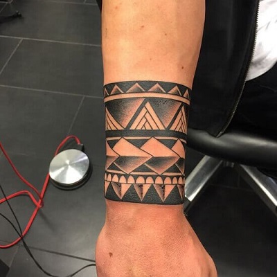 Wrist Shaded Tattoo For Men