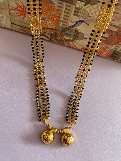 5 Layered Side Chain Long Maharashtrian Gold Mangalsutra