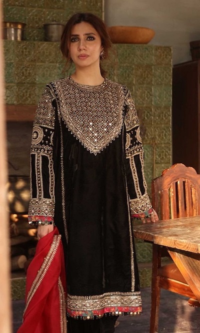 Black Velvet Heavily Embellished Party Wear Kurti