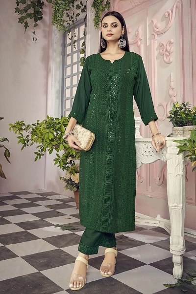 Delicate Sequin Work Kurti Pattern