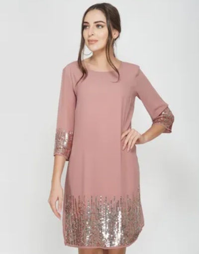 Georgette Sequin Work Party Kurti For Ladies