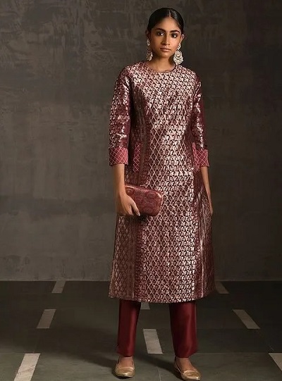 Buy Purple Printed Crepe Straight Kurta With Trousers & Dupatta Online at  Rs.1019 | Libas