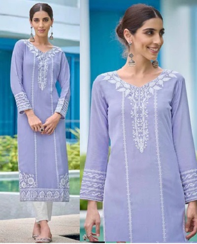 Long Embroidered Thread Work Kurti