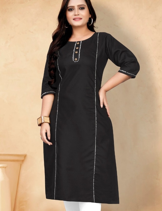 Paneled Black kurti for ladies