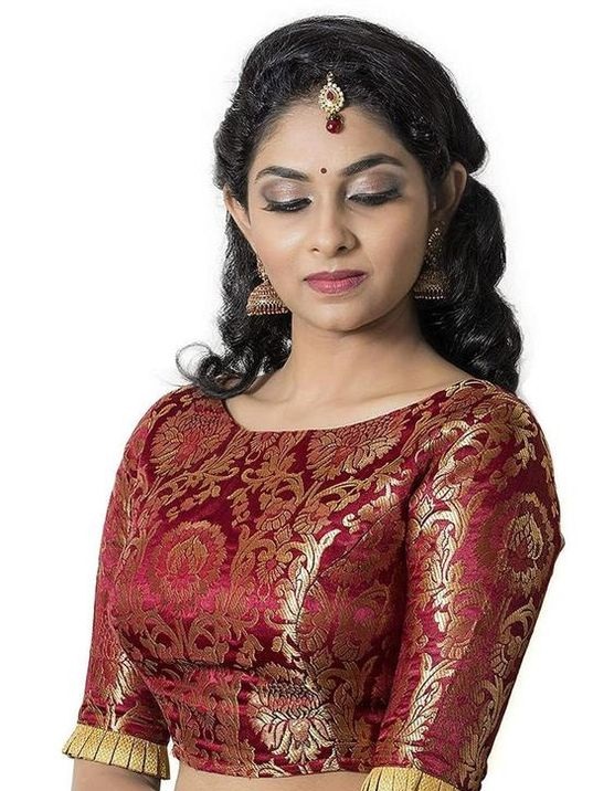 Brocade Red Gold Blouse Design