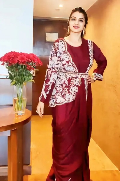 Jacket Style Red Saree For Women