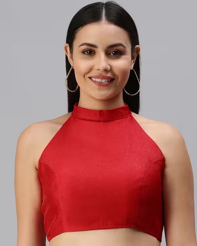 Simple Red Saree Blouse