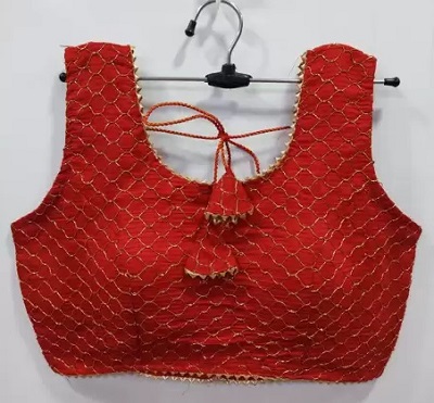 Sleeveless Red Party Wear Blouse