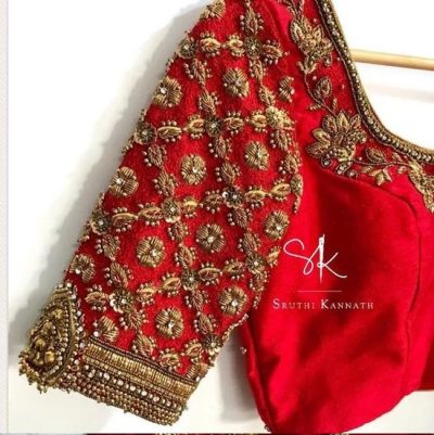 Zari Work Bridal Red Blouse