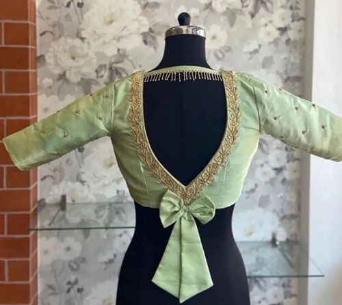 Bow Back Blouse Design