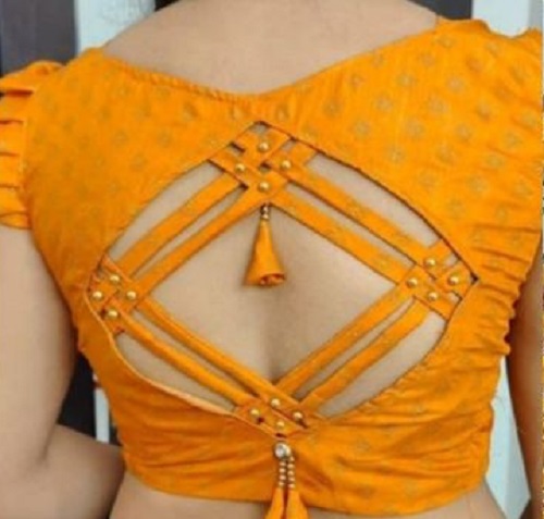 Cross Strap Blouse Design