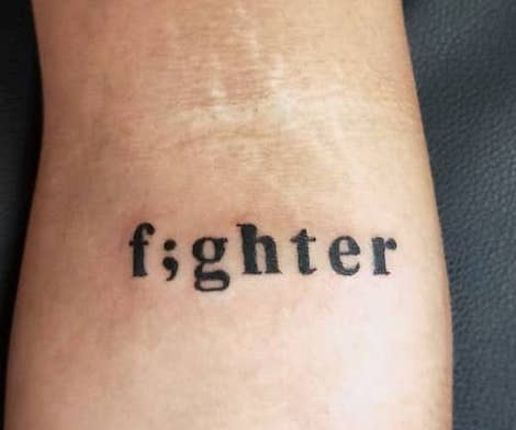 Fighter Semi Colon Tattoo