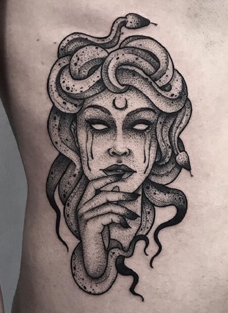 Side Back Medusa Pattern tattoo