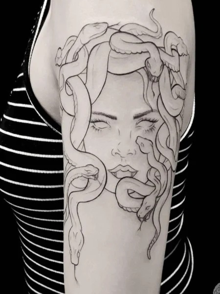 Side arm 3D tattoo for women