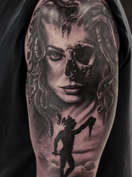 Skull Inspired Medusa tattoo