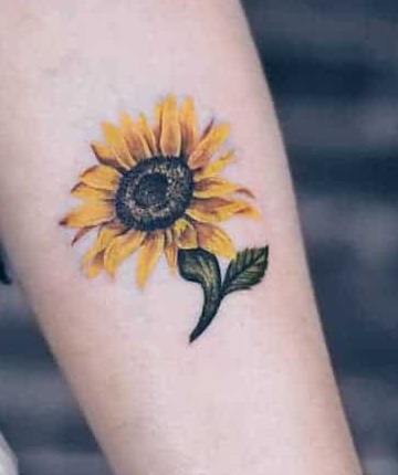 Sunflower Colored Semi Colon Tattoo
