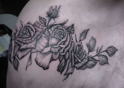 3D Roses Pattern Tattoo