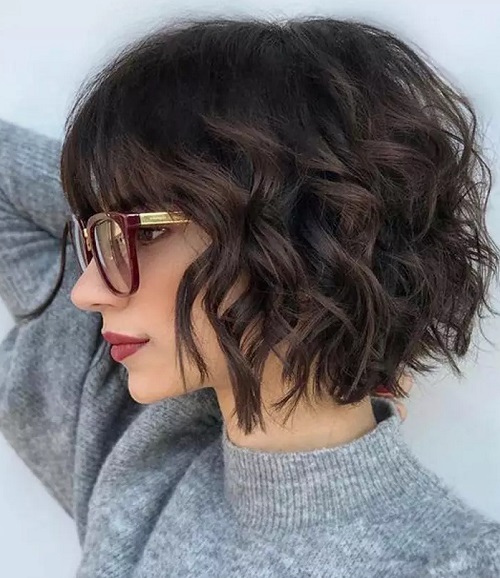 A Line Bob Curly Hairstyle