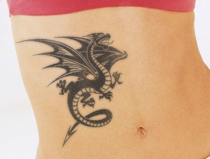 Ab Dragon Shaded Tattoo