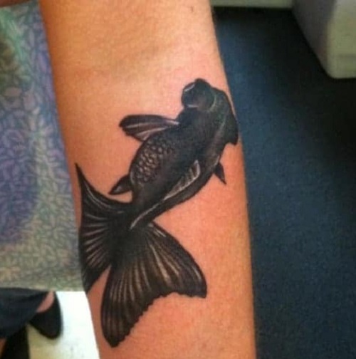 Artistic Dark Shaded Fish Tattoo