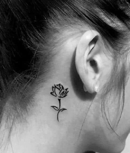 Artistic Outlined Rose Tattoo