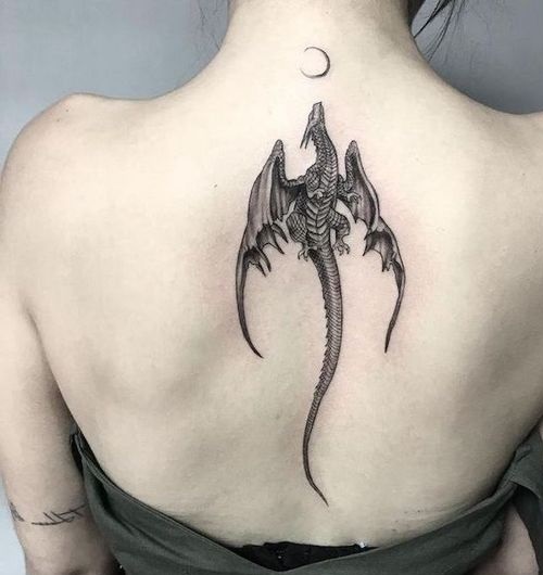 Back Dragon Tattoo for women