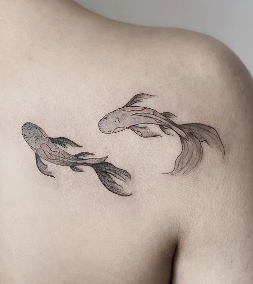 Back Fish Paired Tattoo