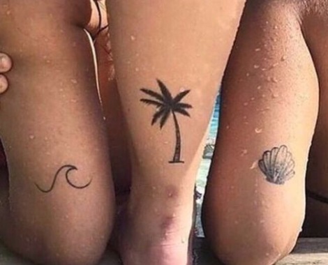 Beach vacation tattoo for friends